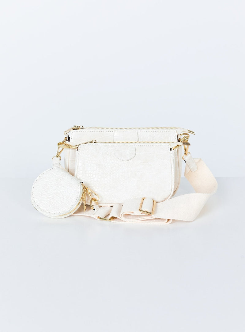 Harvey Croc Multi Pocket Bag White