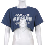 Street Hipster Personality Chain Print T-shirt