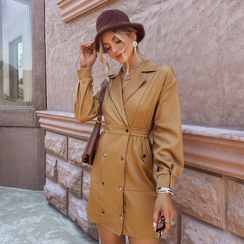 Lapel Design Sense Of Fashionable Women Dress