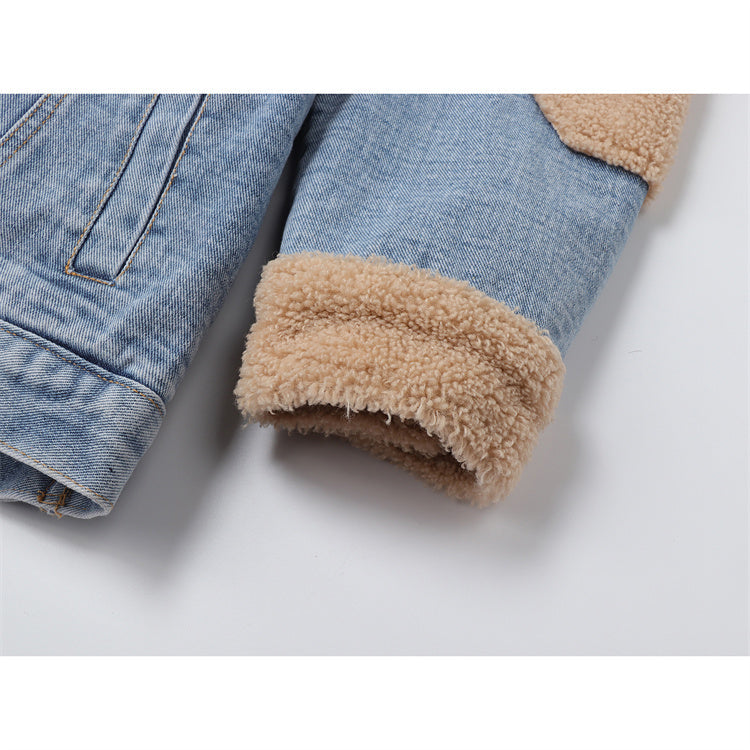 Denim Lamb Wool Loose Jacket