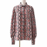 Lantern Sleeve Puff Sleeve Printed Shirt Top