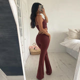 Leisure Stitching Umbilical Exposed Camisole V-waist Suit