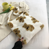 Contrast Plush Large Capacity Shoulder Bag