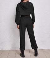 Sports Drawstring Hoodie Loose Three-Piece Suit