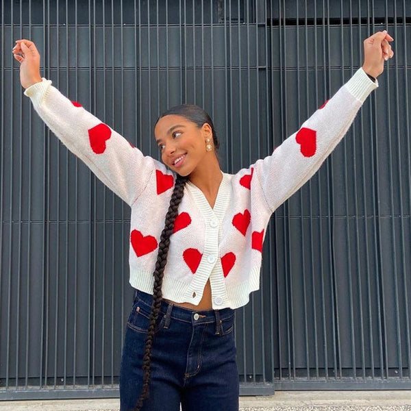Autumn Hearts Knit Sweater