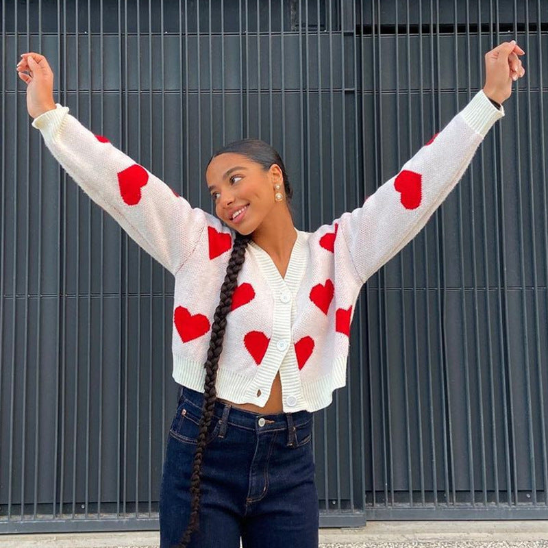 Autumn Hearts Knit Sweater