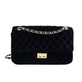 Solid Color Velvet Quilted Bag