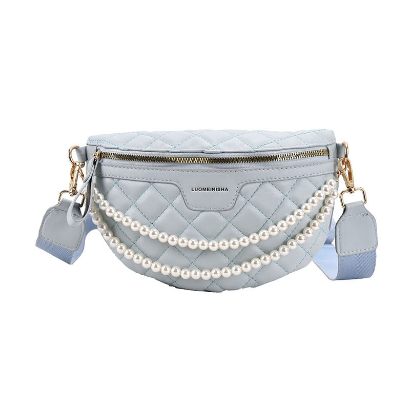 Leather Pearl One-shoulder Belt Bag