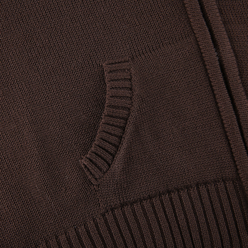 Slim Zipper Casual Hooded Sweater