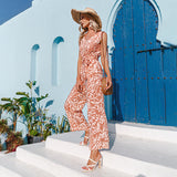 Short Blouse Wide Leg Pants Two-Piece Suit