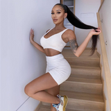 Two-piece sleeveless sweater shorts