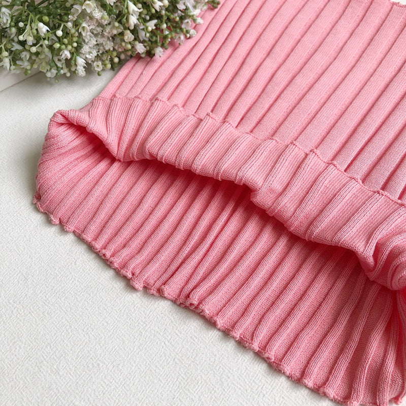 Shoulder short sleeves with wooden ears