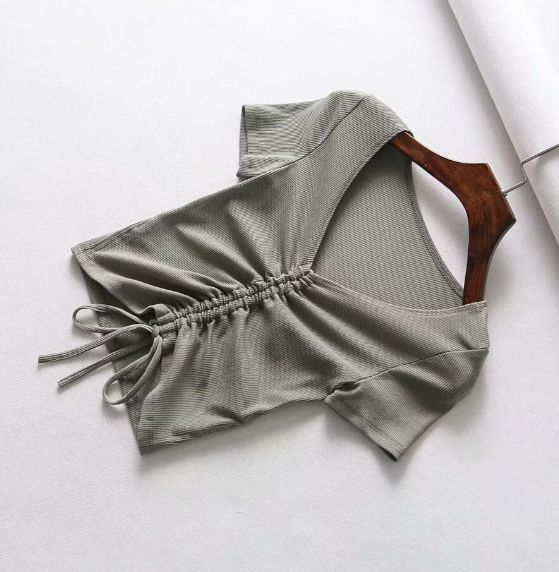 V-neck female short sleeve