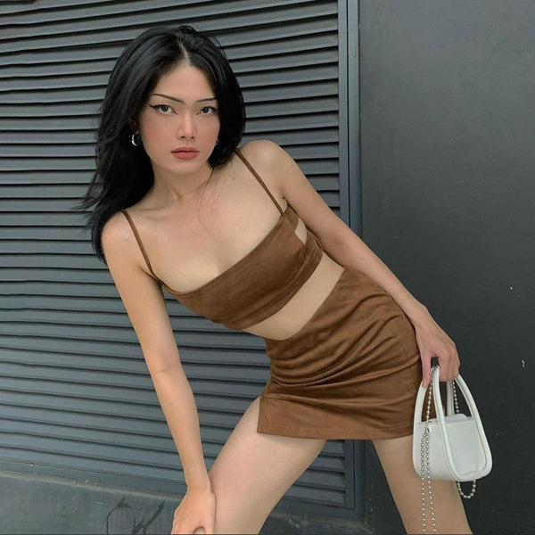 Camisole Cropped Vest With Two Piece