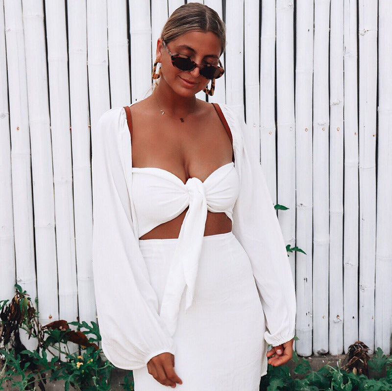 Sexy Backless Square Collar Blouse