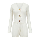 Two-piece casual sweater shorts suit