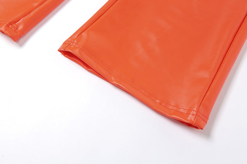 All-match fashionable casual Leather pants