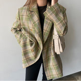 Loose temperament plaid suit jacket