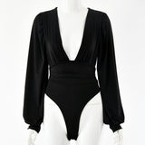 Women's sexy long-sleeved bodysuit