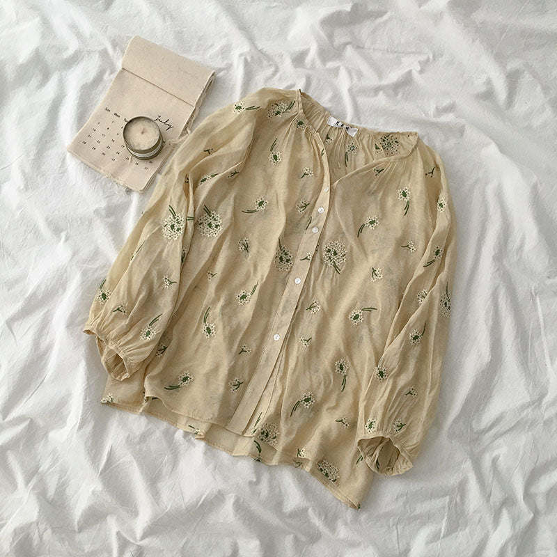 Loose casual V-neck sunscreen long sleeves