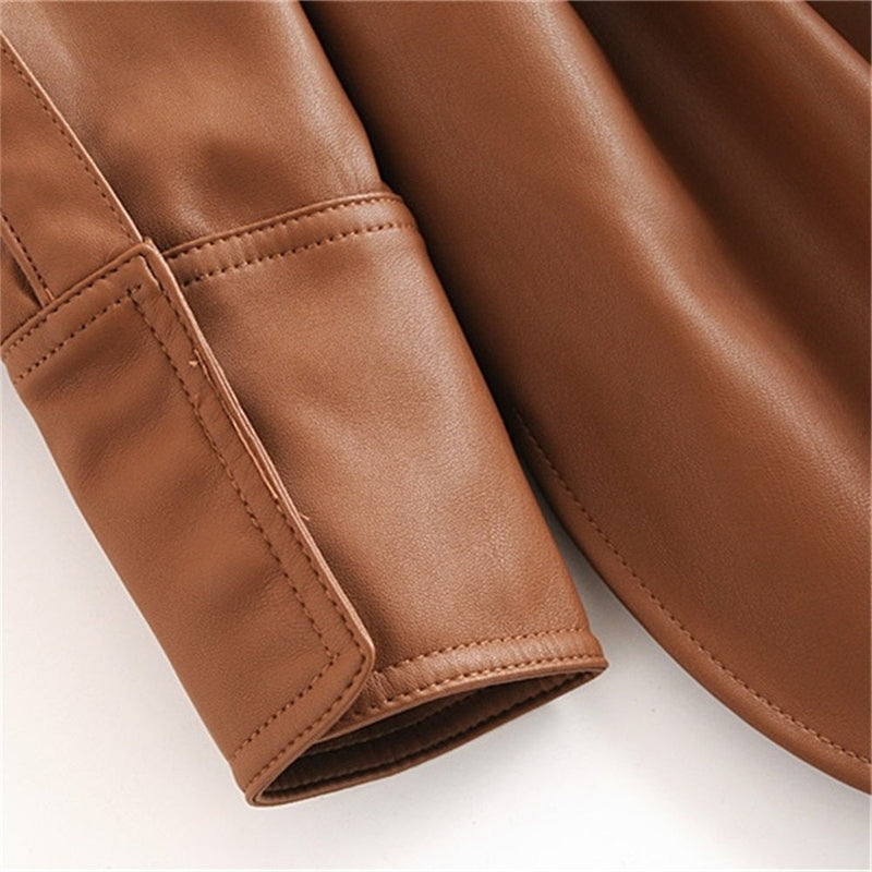 Stitching Faux Leather Jacket