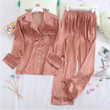 Long Sleeve Simple Lapel Home Pajamas