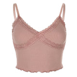 Navel lace pit strip dense side camisole