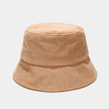 Women's solid color corduroy fisherman hat