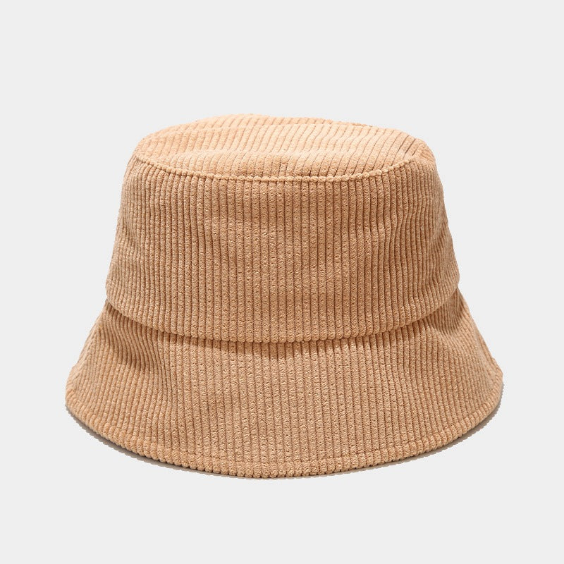 Women's solid color corduroy fisherman hat