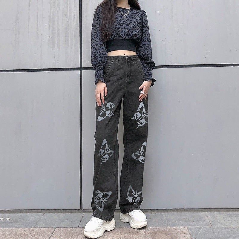 Straight-leg Butterfly Jeans