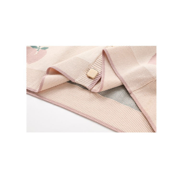 Loose outer wear peach sweater