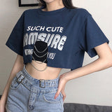 Street Hipster Personality Chain Print T-shirt