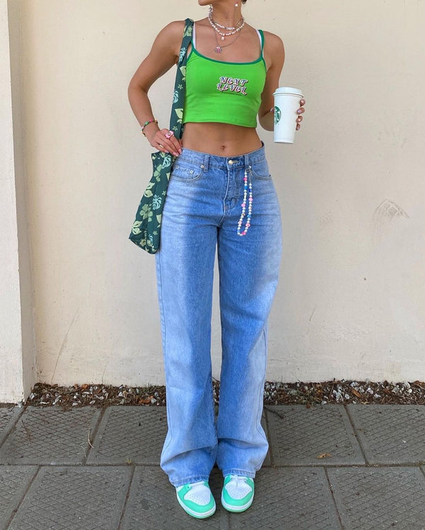 Casual Korean Style Mopping Jeans