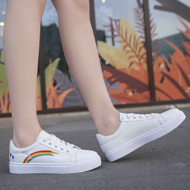 Rainbow white shoes