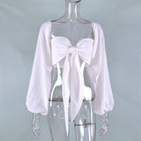 Sexy Backless Square Collar Blouse