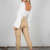 Sexy Backless Square Collar Blouse