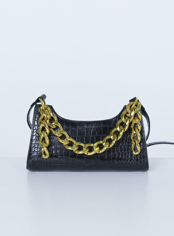 All Night Long Chain Bag Black