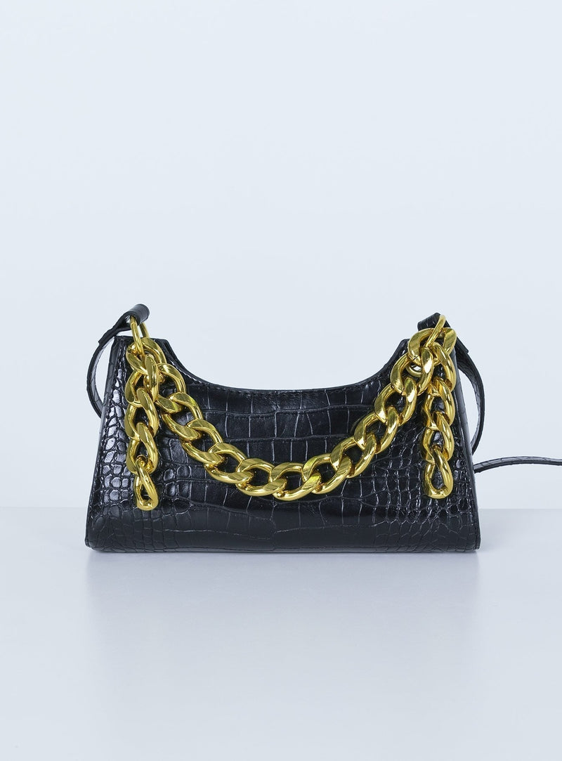 All Night Long Chain Bag Black