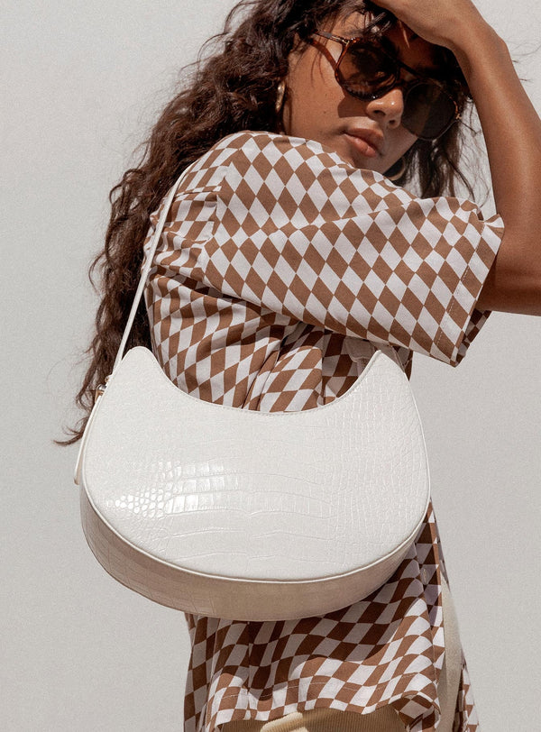 Recycled PU State of Mind Bag White Croc