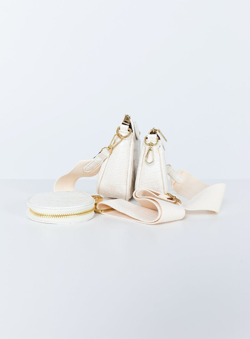 Harvey Croc Multi Pocket Bag White