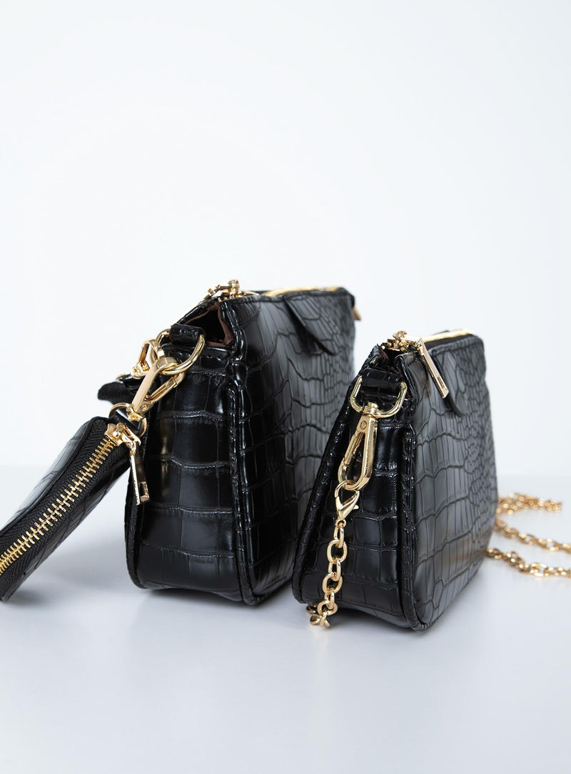 Harvey Croc Multi Pocket Bag Black