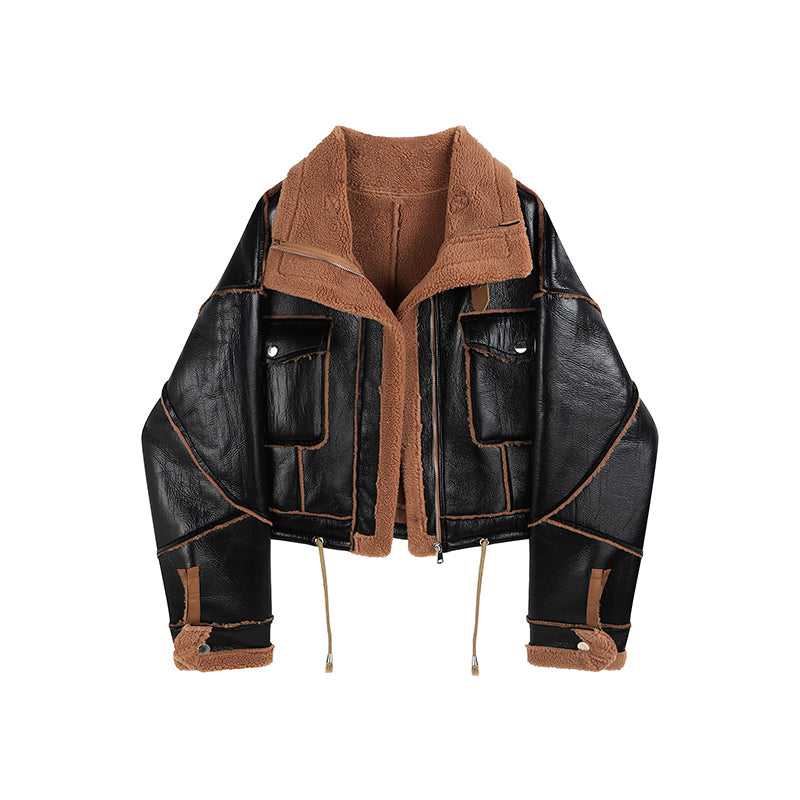 Lamb Wool Motorcycle Jacket