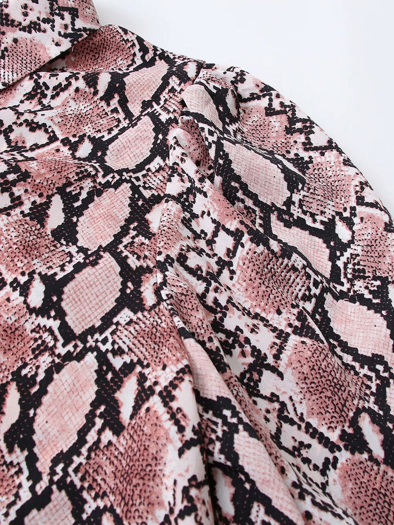 Lantern Sleeve Puff Sleeve Printed Shirt Top