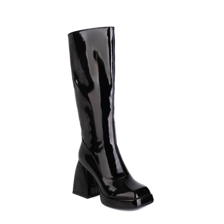 Waterproof Platform Candy Color High Boots