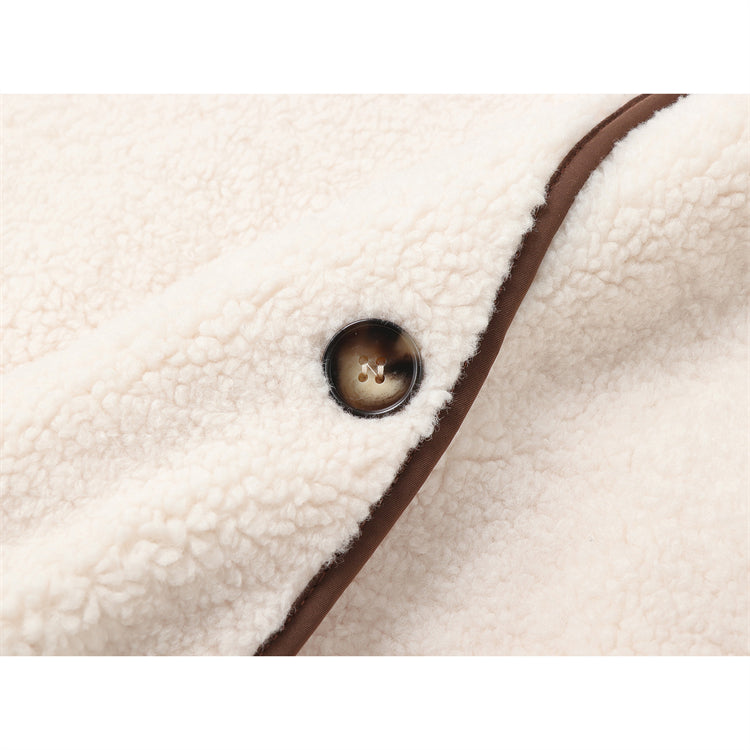 Fake Two-piece Lamb Wool Casual Jacket