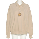 Long-sleeved Half-open Collar Sweatshirt