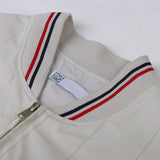 Thin Light Gray Baseball Uniform Jacket