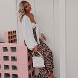 Sexy Backless Square Collar Blouse