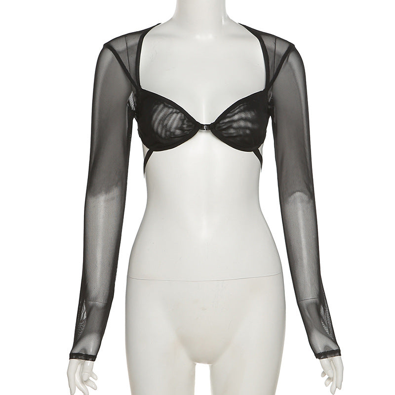 Long-sleeved Square-neck T-shirt