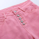 High Waist Ripped Straight Wide Leg Jeans